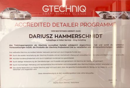 Zertifikat – King Detailing Neumünster